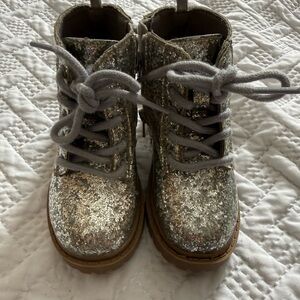 Old Navy Glittery Kids Boots - Silver and Brown